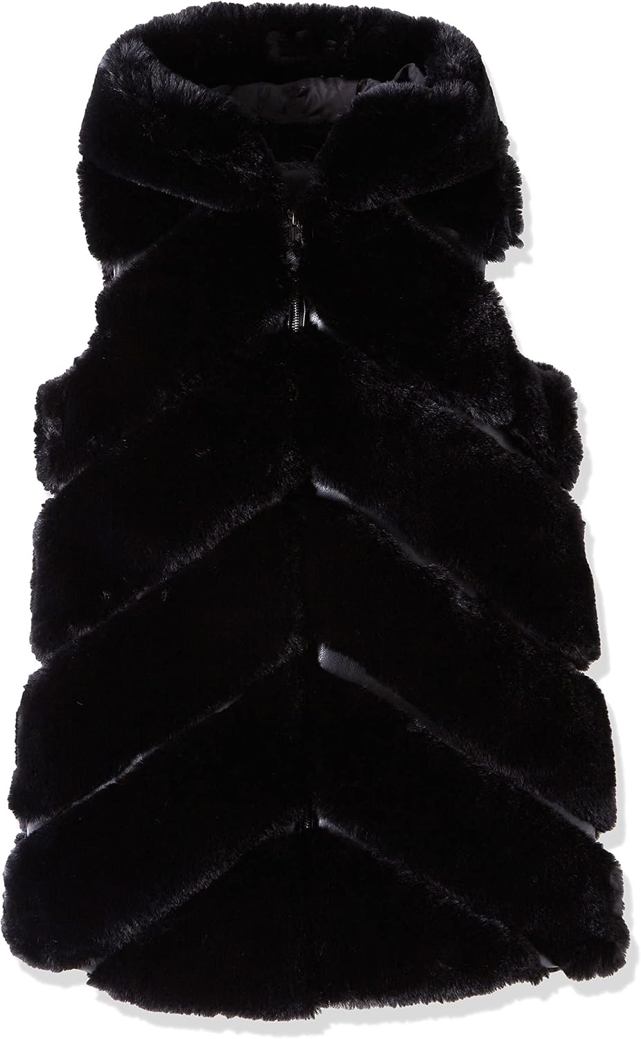 image:imageBellivera Womens Faux Fur Vest Sherpa Fleece Gilet Sleeveless Casual Hooded Jacket Shearling Warm Fluffy CoatBlack